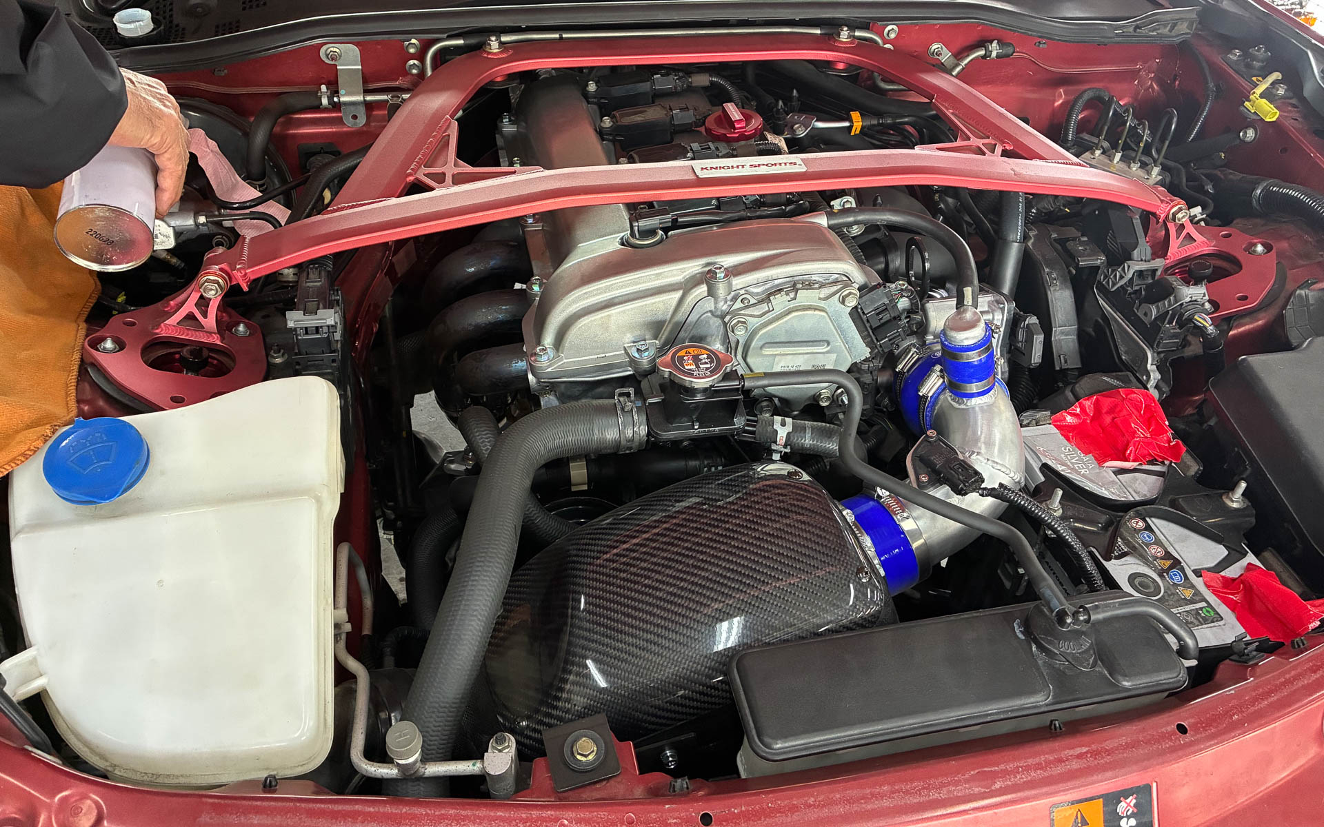 RFに搭載されている2.0リッターエンジン。ナイトスポーツのダイナモでは単体だと200PS近く出ているそうな