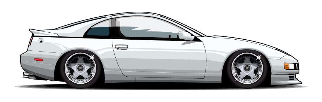日産「フェアレディZ（Z32）」装着イメージイラスト（前17×8.5J・価格17万1600円/本、後17×9.5J・価格17万6000円）