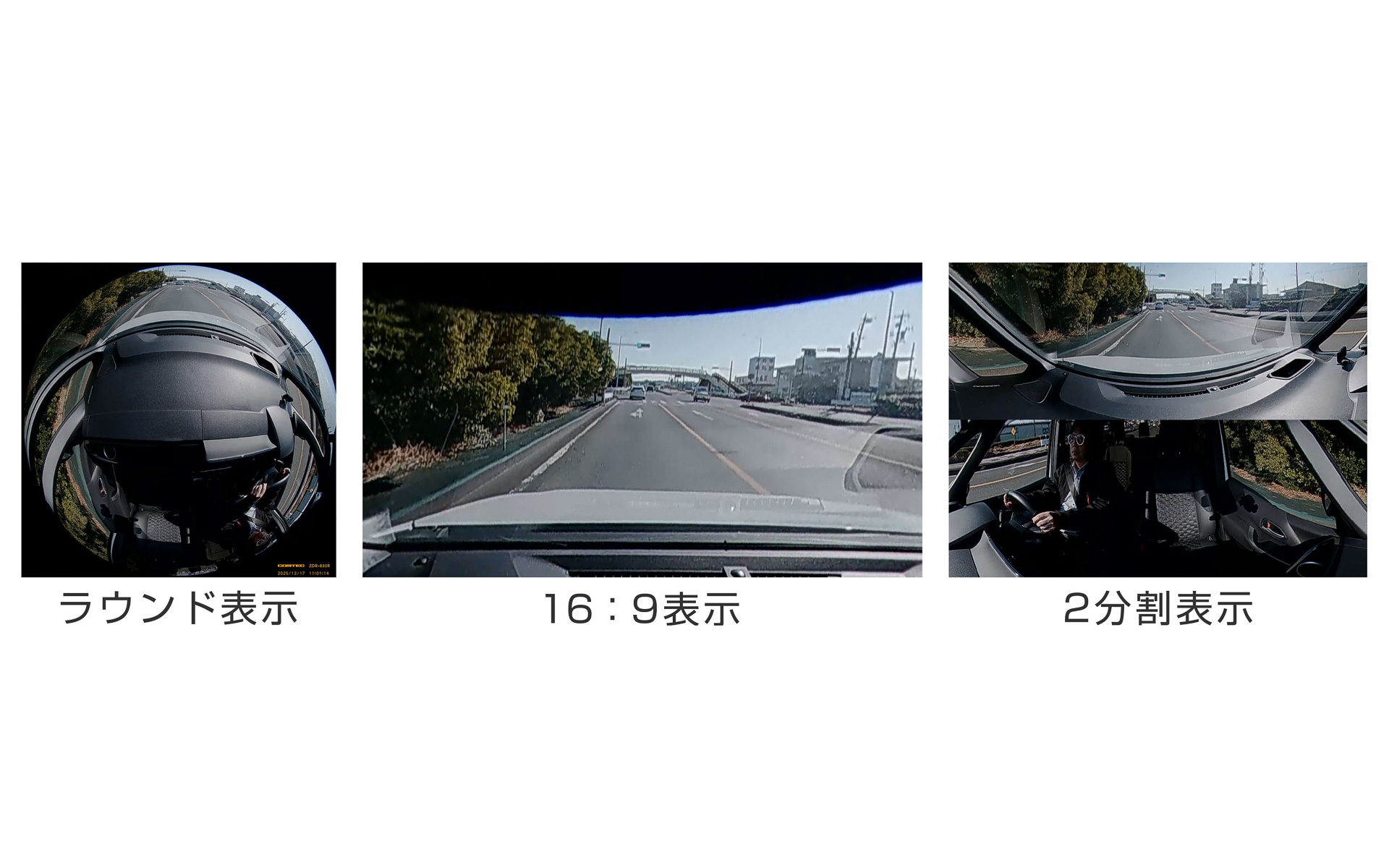 専用ビューワソフトでは動画の地図情報に加え、360度カメラの映像を3パターンで切り替えて表示したり、映像のモザイク処理なども可能となっている