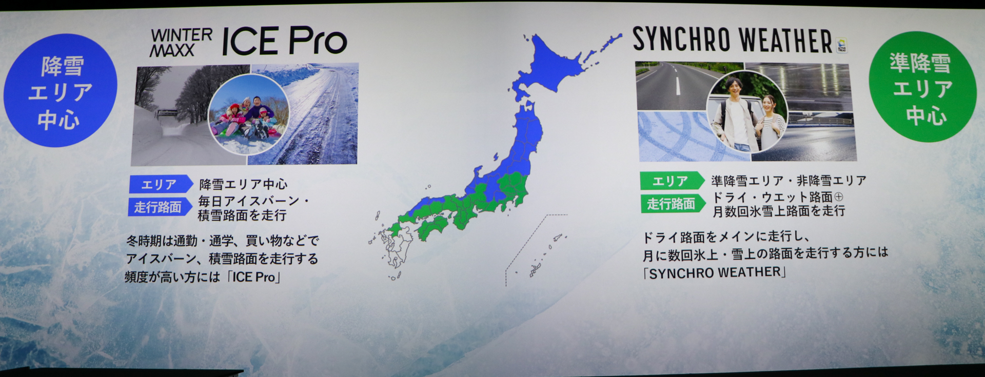ウィンターマックス アイスプロとシンクロウェザーの主力エリア