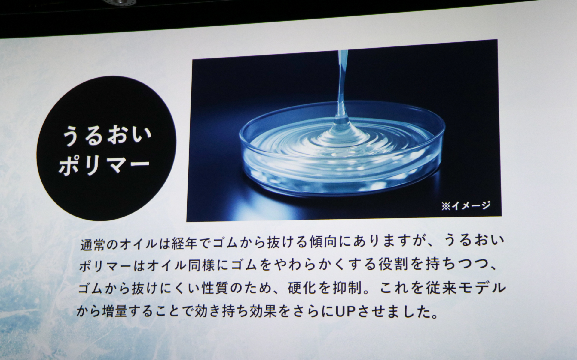 新規材料の「うるおいポリマー」を採用