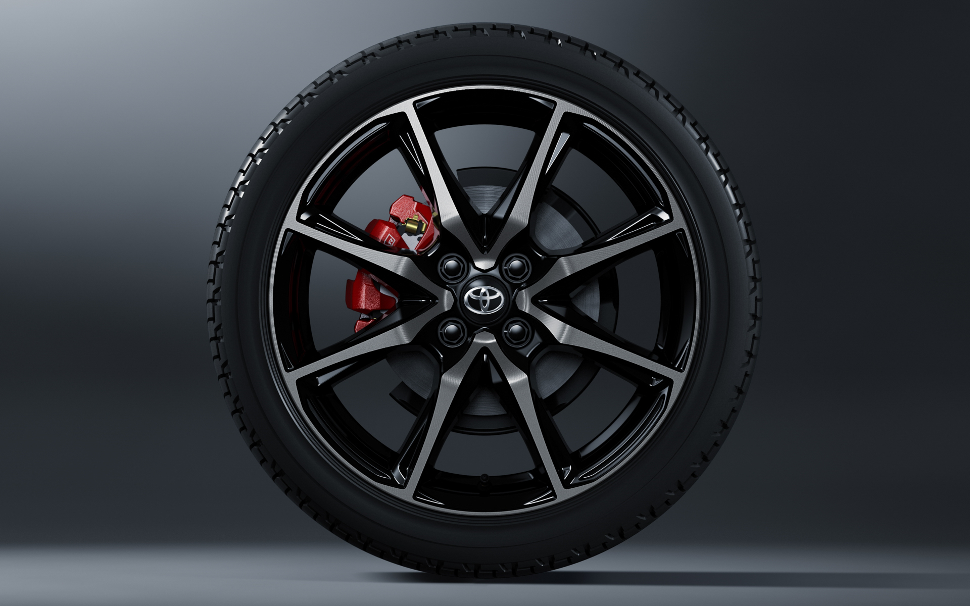 205/45R17タイヤ＆専用17×7.0Jアルミホイール（ダーククリア切削光輝＋ブラック塗装/センターオーナメント/ブラックホイールナット付き）
