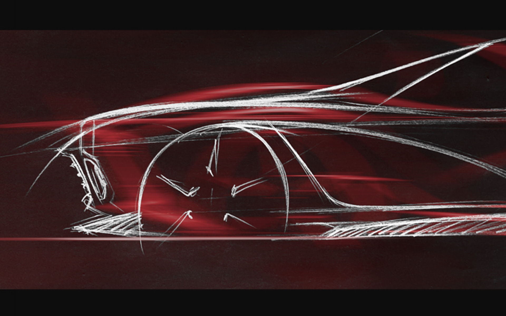 光岡自動車が2026年11月に発表を予定する新型車のデザインスケッチ（第1弾ティザー画像）