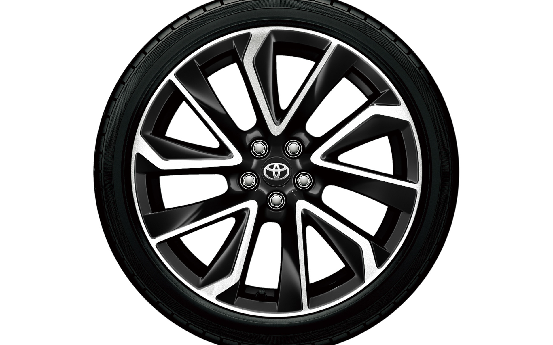 225/40R18タイヤ＆18×8Jアルミホイール（切削光輝＋ブラック塗装/センターオーナメント付）