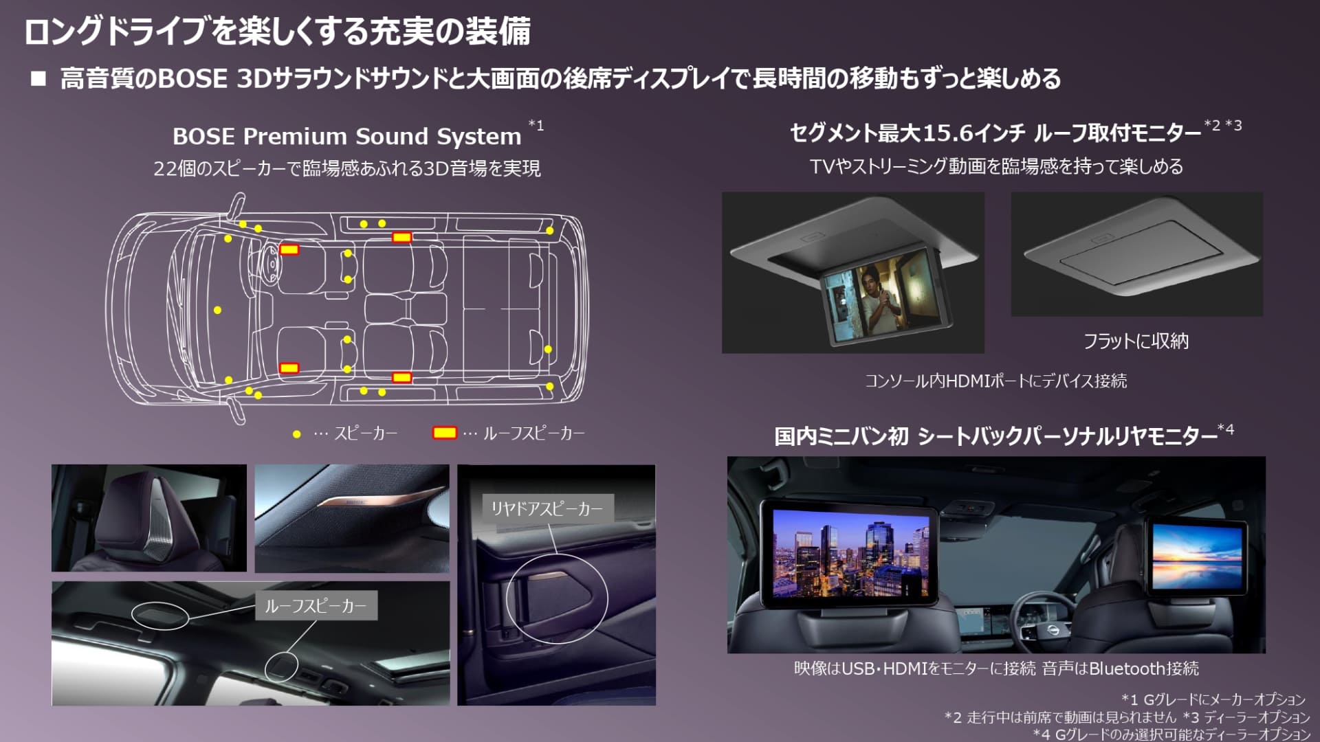 BOSE 3Dサラウンドサウンドシステムを搭載