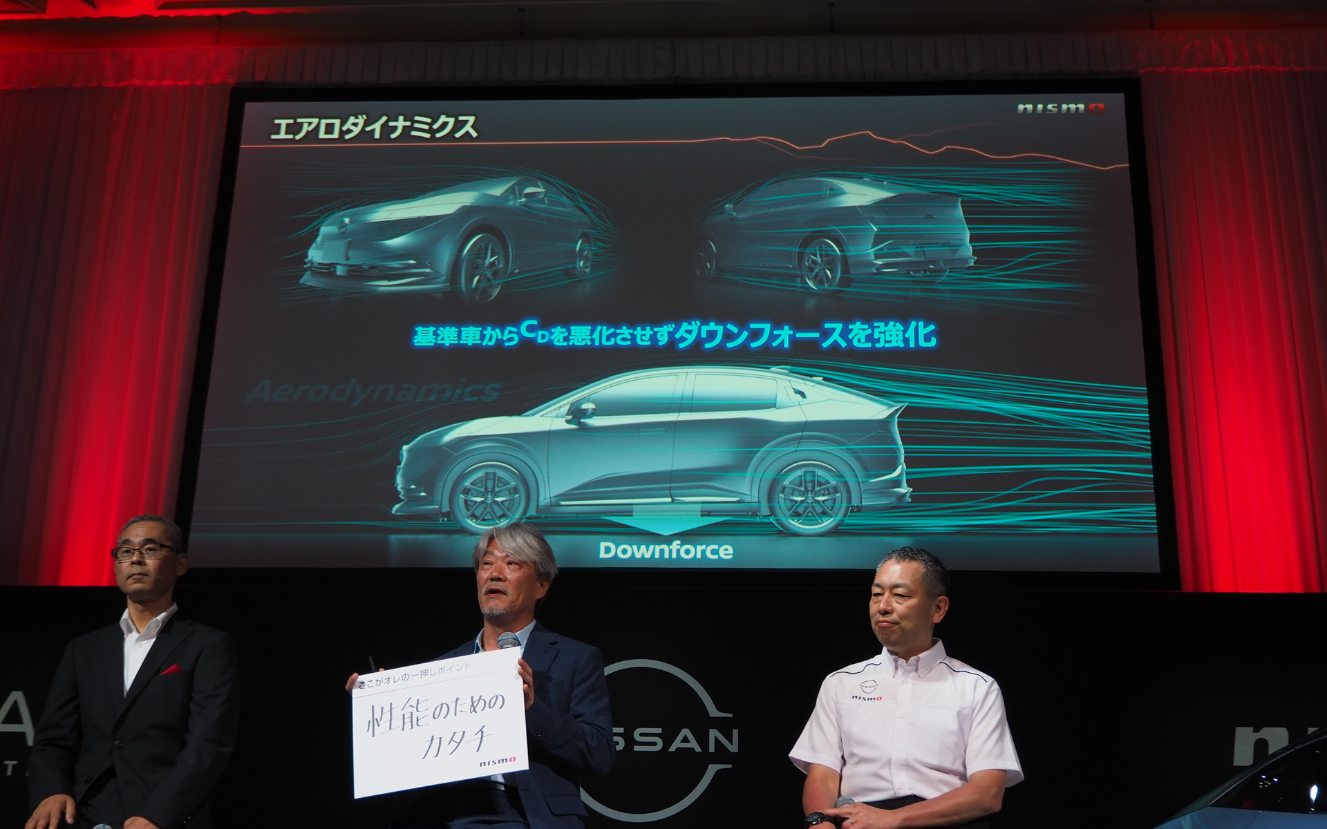 CD（空気抵抗）値を悪化させずにダウンフォースを強化している