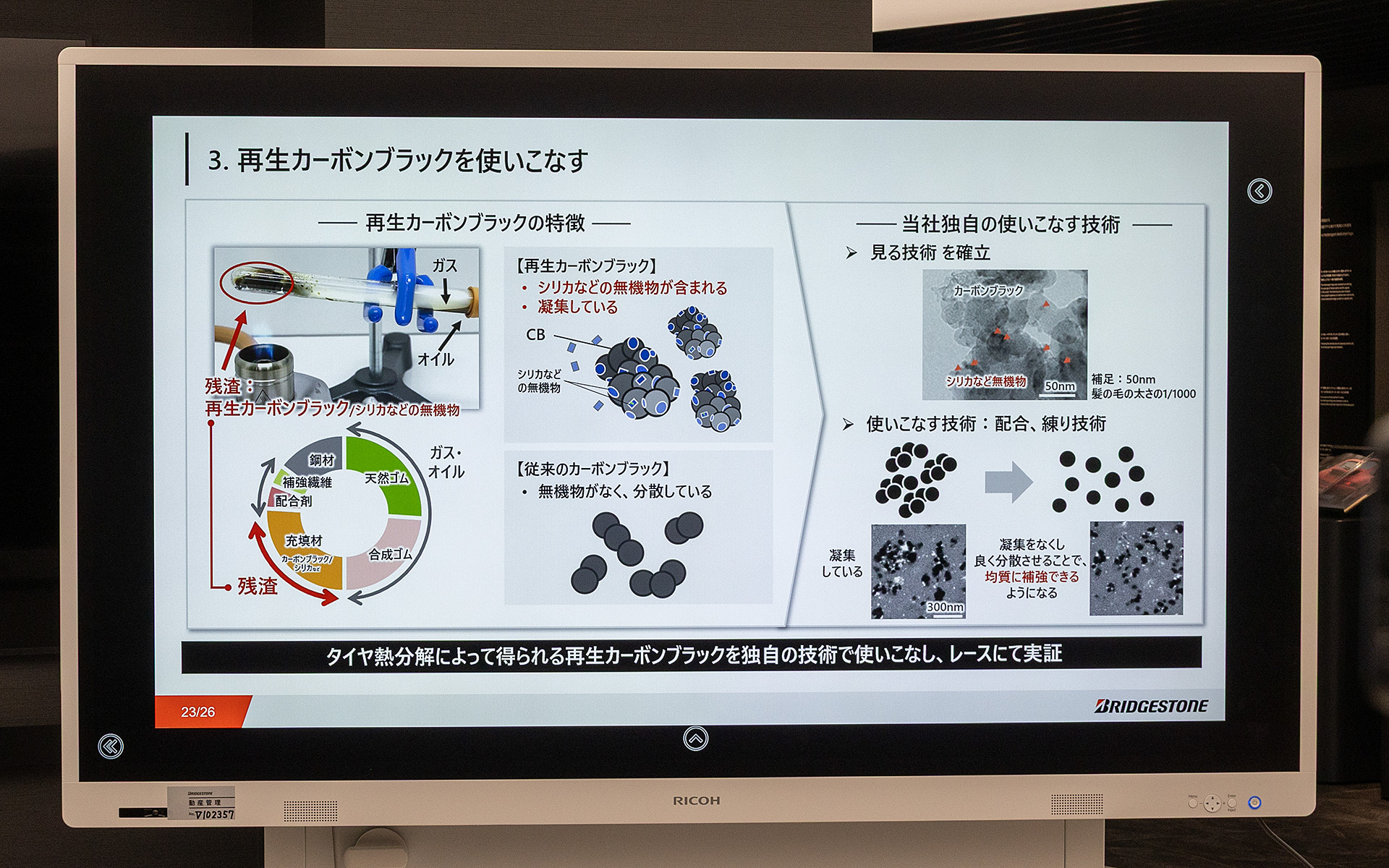 ブリヂストンがすでに実現している、再生カーボンブラックを使いこなす技術