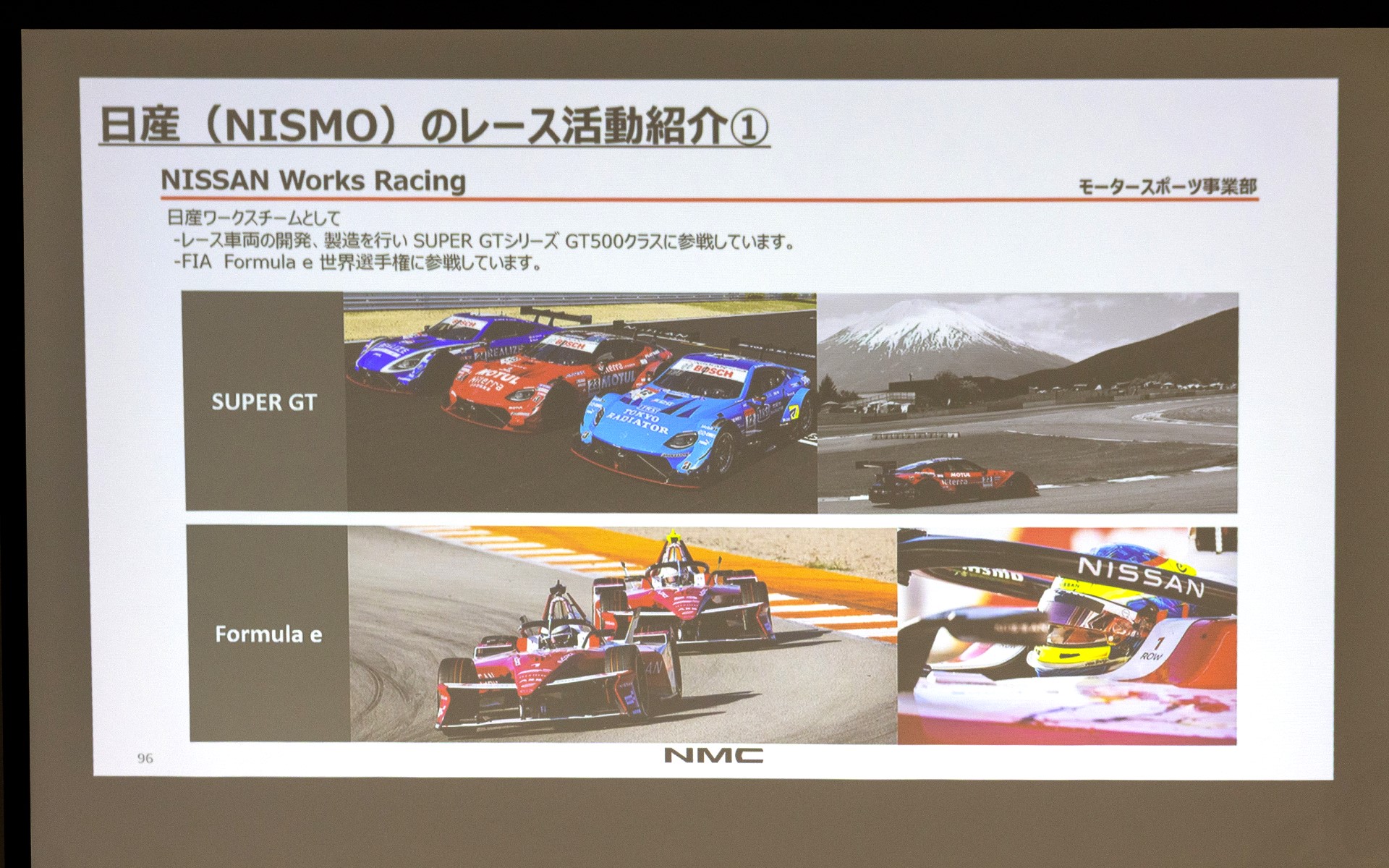 日産（ニスモ）のレース活動について。まずは、自動車メーカーとして参戦しているカテゴリーがあるという話