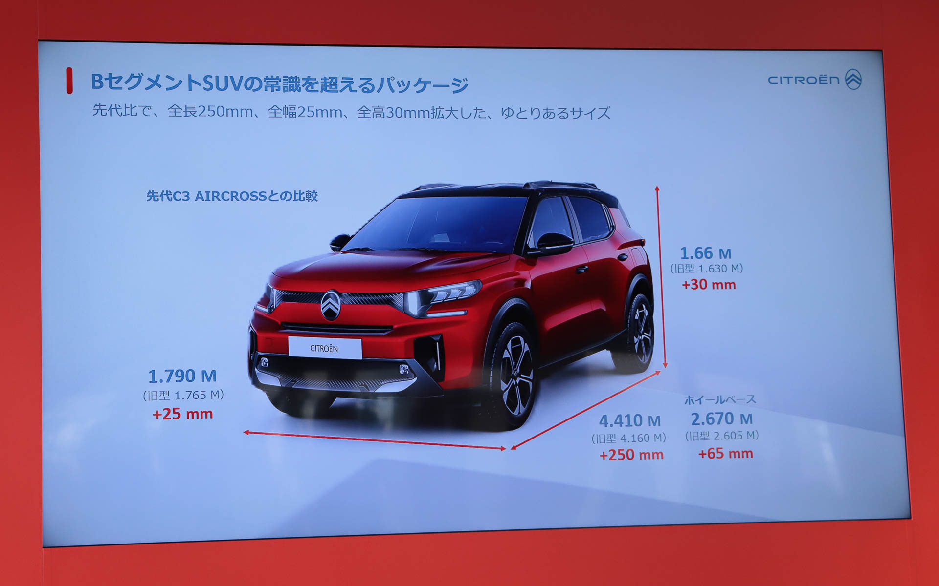 新型C3 エアクロスのサイズ