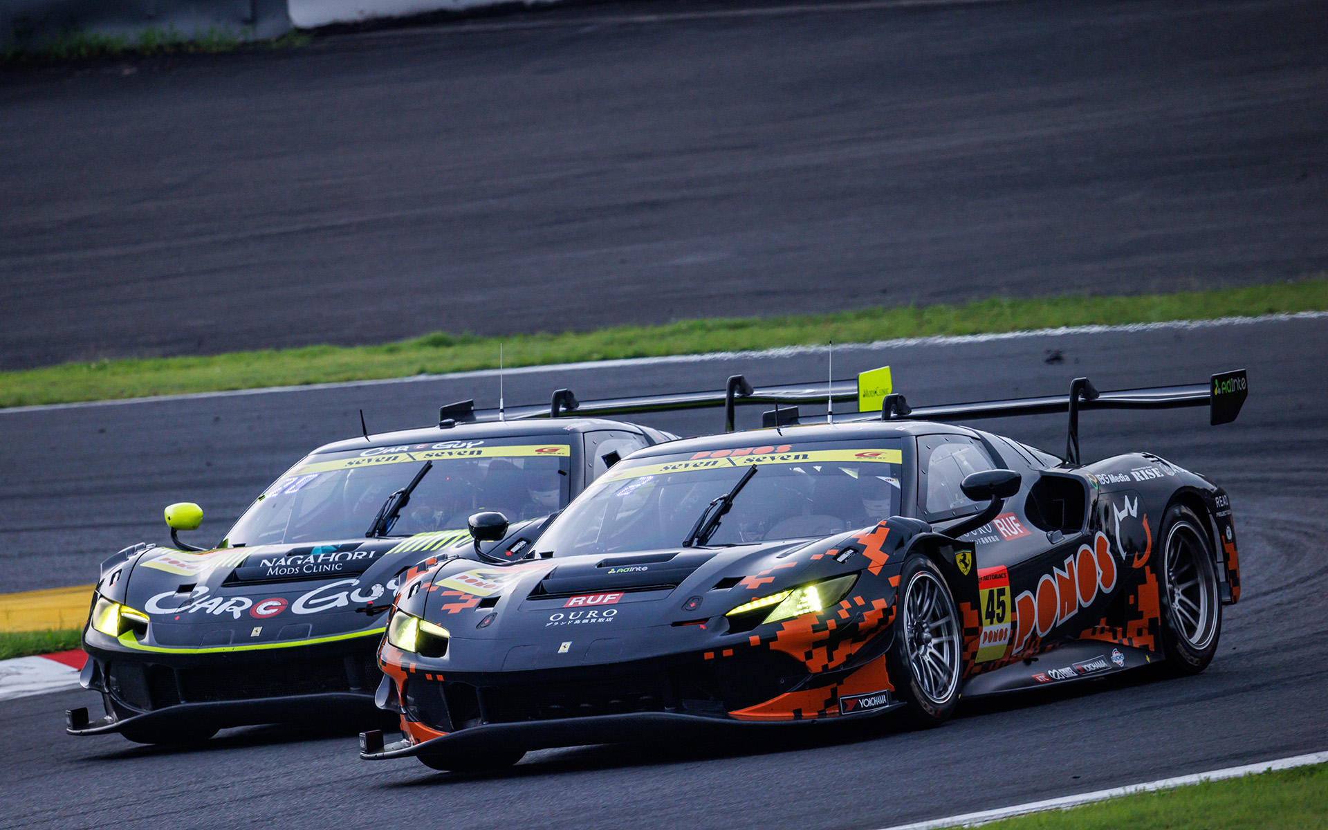 予選1位から激しいバトルの末に4位でフィニッシュした45号車 PONOS FERRARI 296 EVO（篠原拓朗/川端伸太朗組、YH）