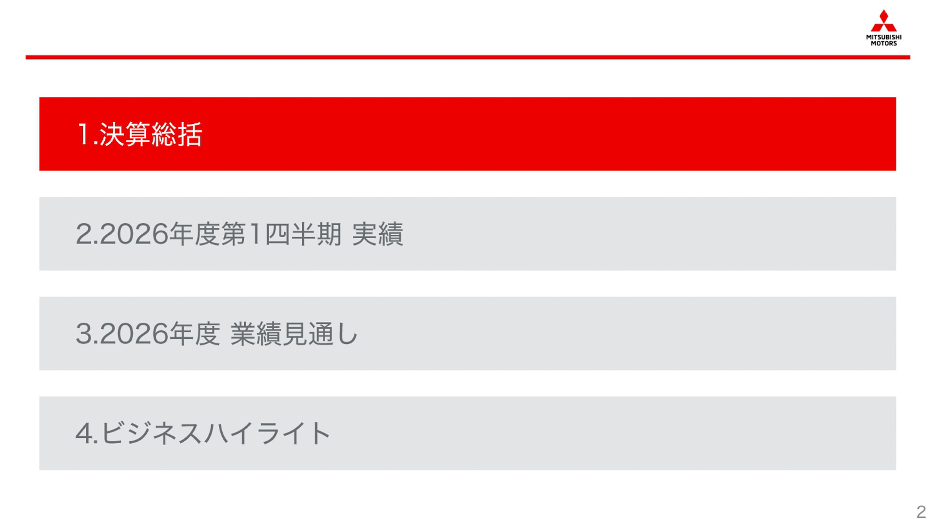 2026年度第1四半期決算説明会のスライド