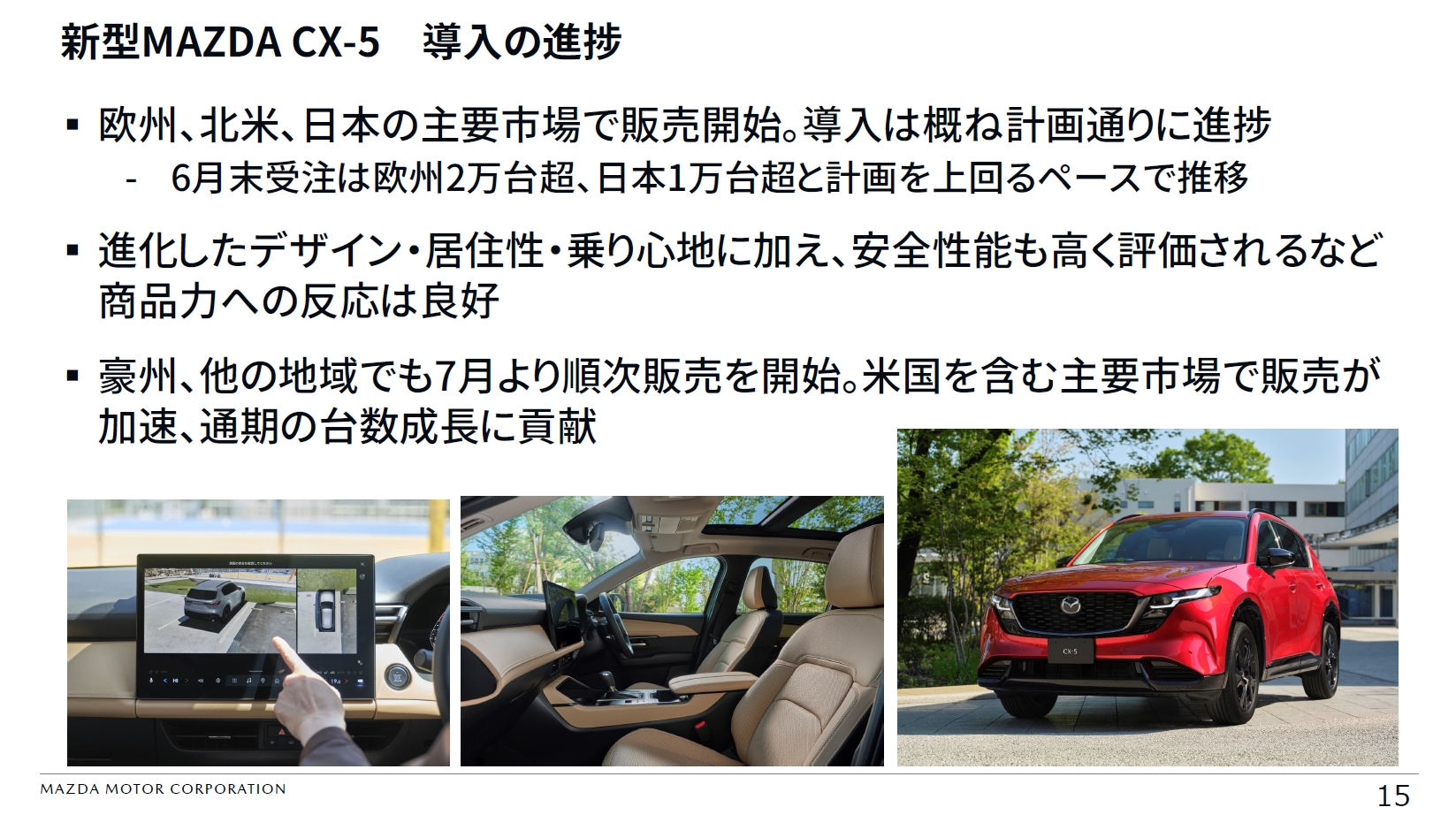販売をスタートした欧州、北米、日本の各市場で計画を上まわるスタートダッシュを見せている