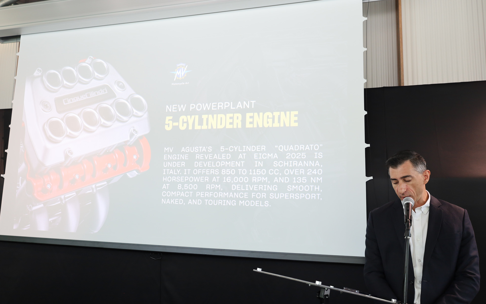 2025年のEICMA（ミラノショー）でコンセプトとして発表された「5気筒エンジン」