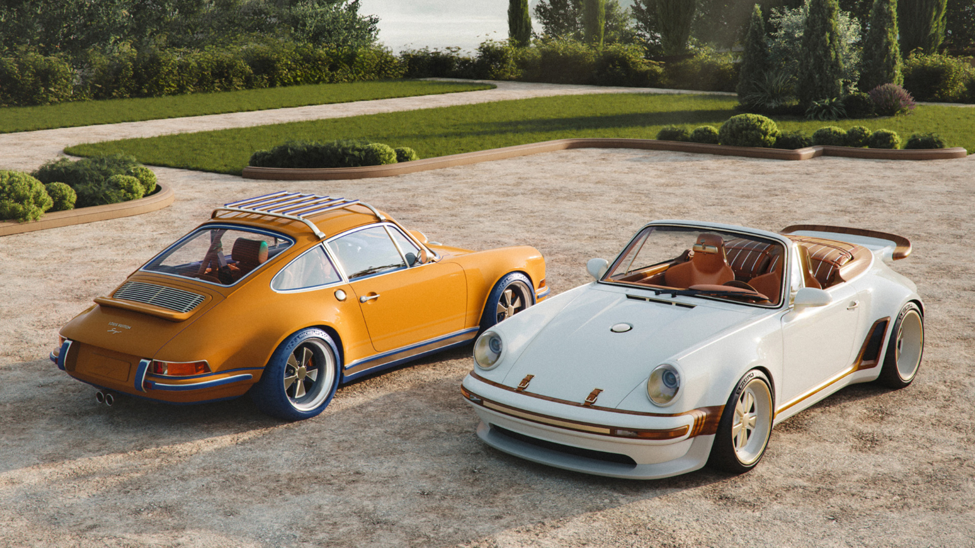 「Porsche 911 Reimagined by Singer – Classic」（左）と「Porsche 911 Reimagined by Singer – Classic Turbo」（右）
