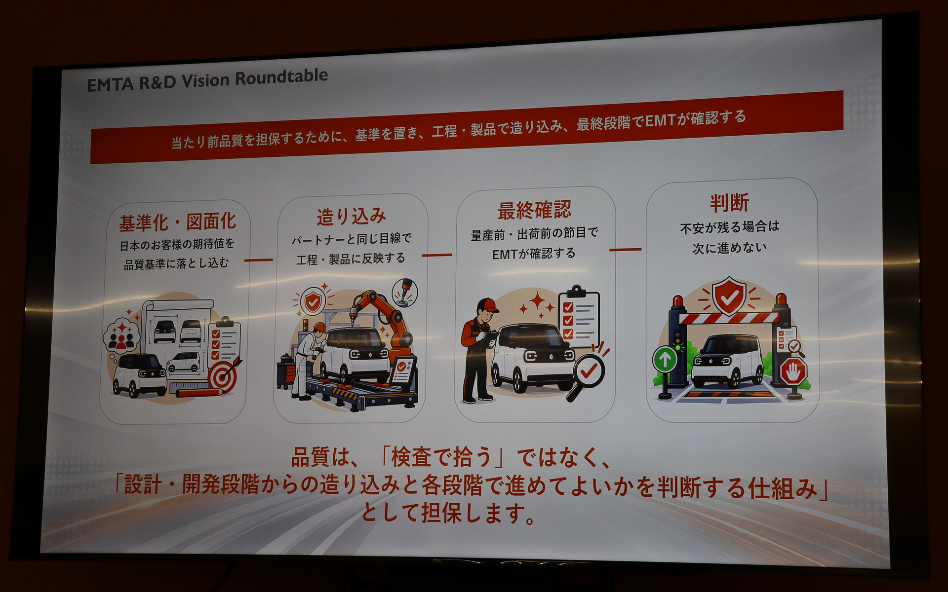 EMTのスタッフが中国まで足を運び、設計段階から当たり前品質が実現できるようフィードバックしていく