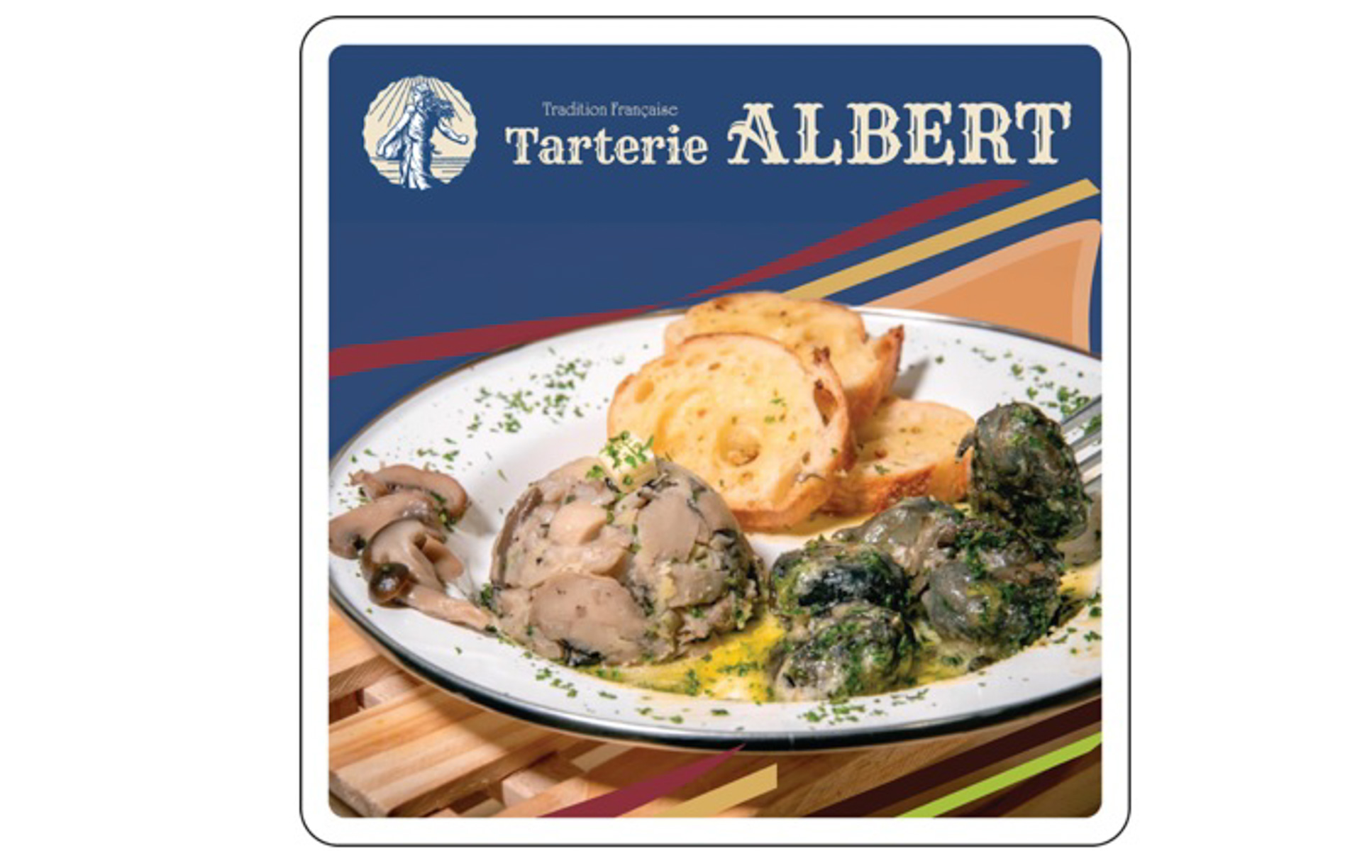 「ガーリックバターエスカルゴ」を提供する「タルトリーアルベール」