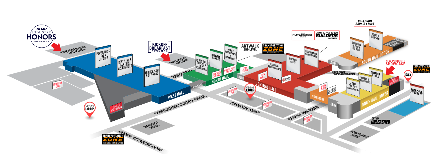 2026 SEMA Show会場全体図