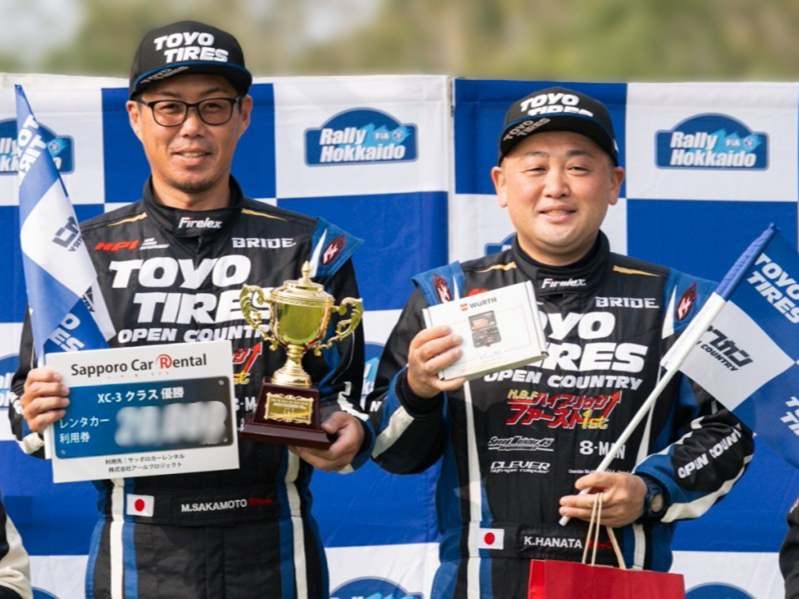 ドライバー坂本誠選手（左）、コ・ドライバー花田圭一選手（右）