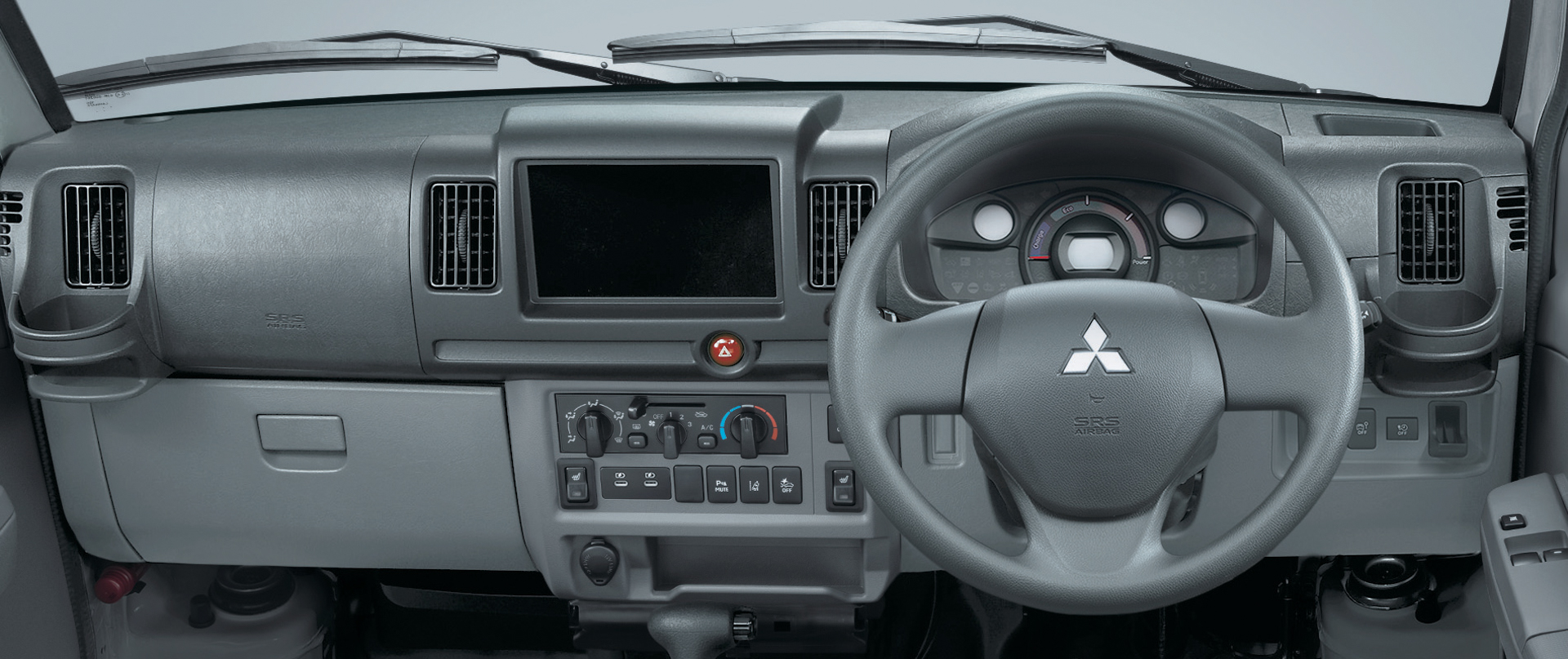 三菱自動車の軽商用バッテリEV「ミニキャブ EV」のインパネ