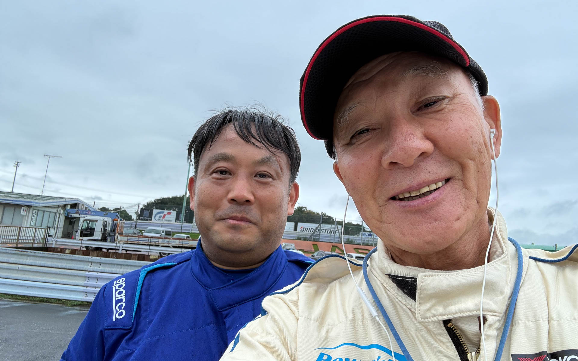 同好の士。大学自動車部の主将だった横浜ゴムの政友さんと一緒だったとか。山田さん、また会いましょう！