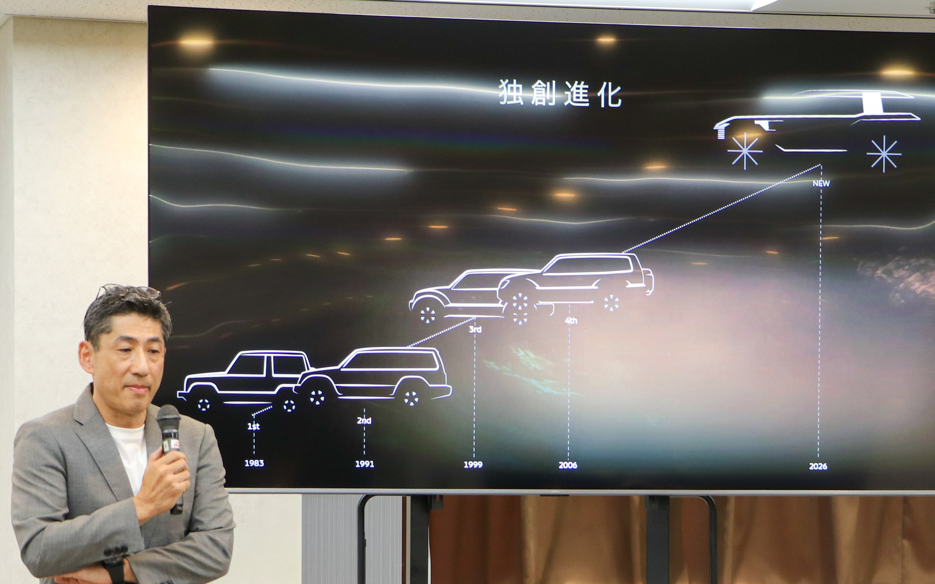 渡辺氏はパジェロの進化を「独創進化」と定義した