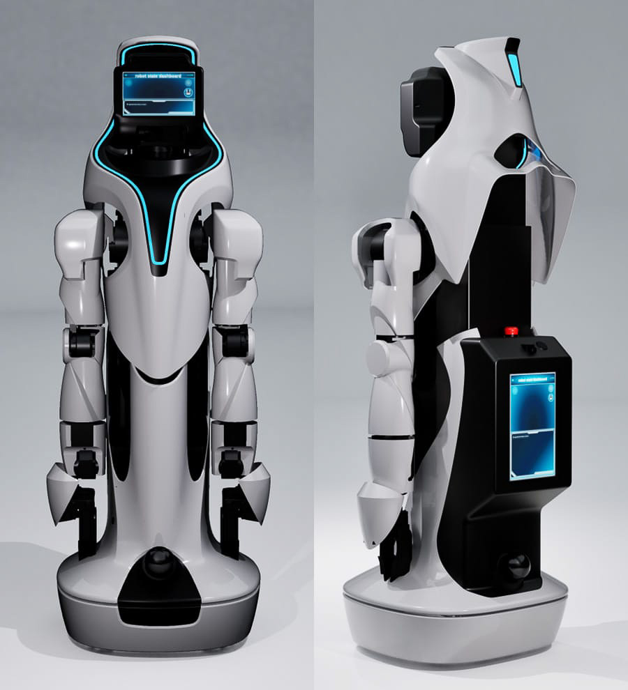 エリーの外観。エリーはEmbodied Learning robot for Enhanced Yieldの略称で、人型と言えば人型に分類されるのだろうか？