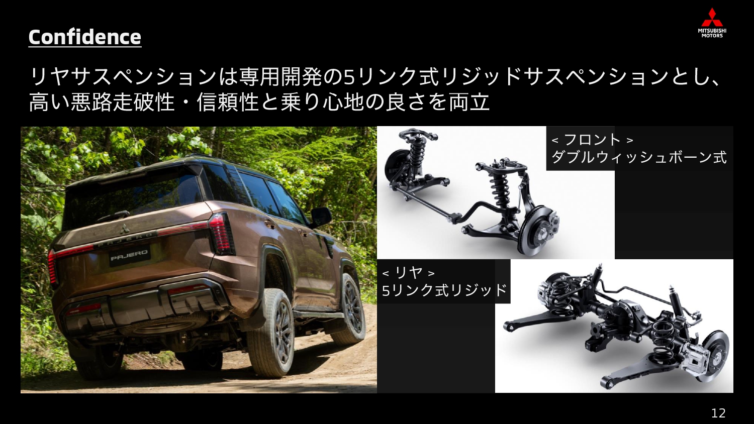リアには専用開発となる5リンク・リジッドサスペンションを採用