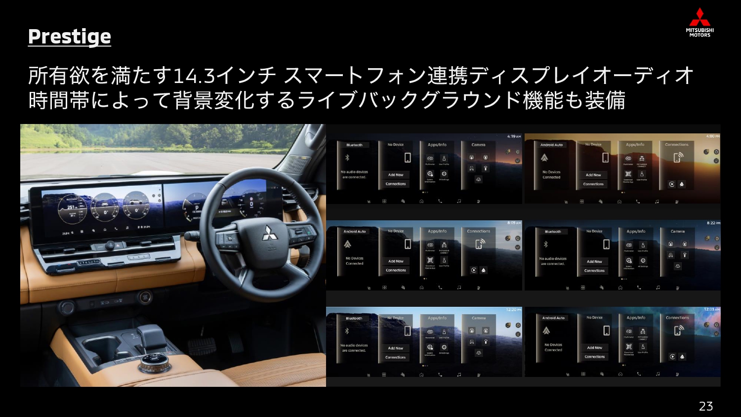 14.3インチの画面を2枚並べた「モノリスパネル」と先進的なインフォテインメントシステムを搭載