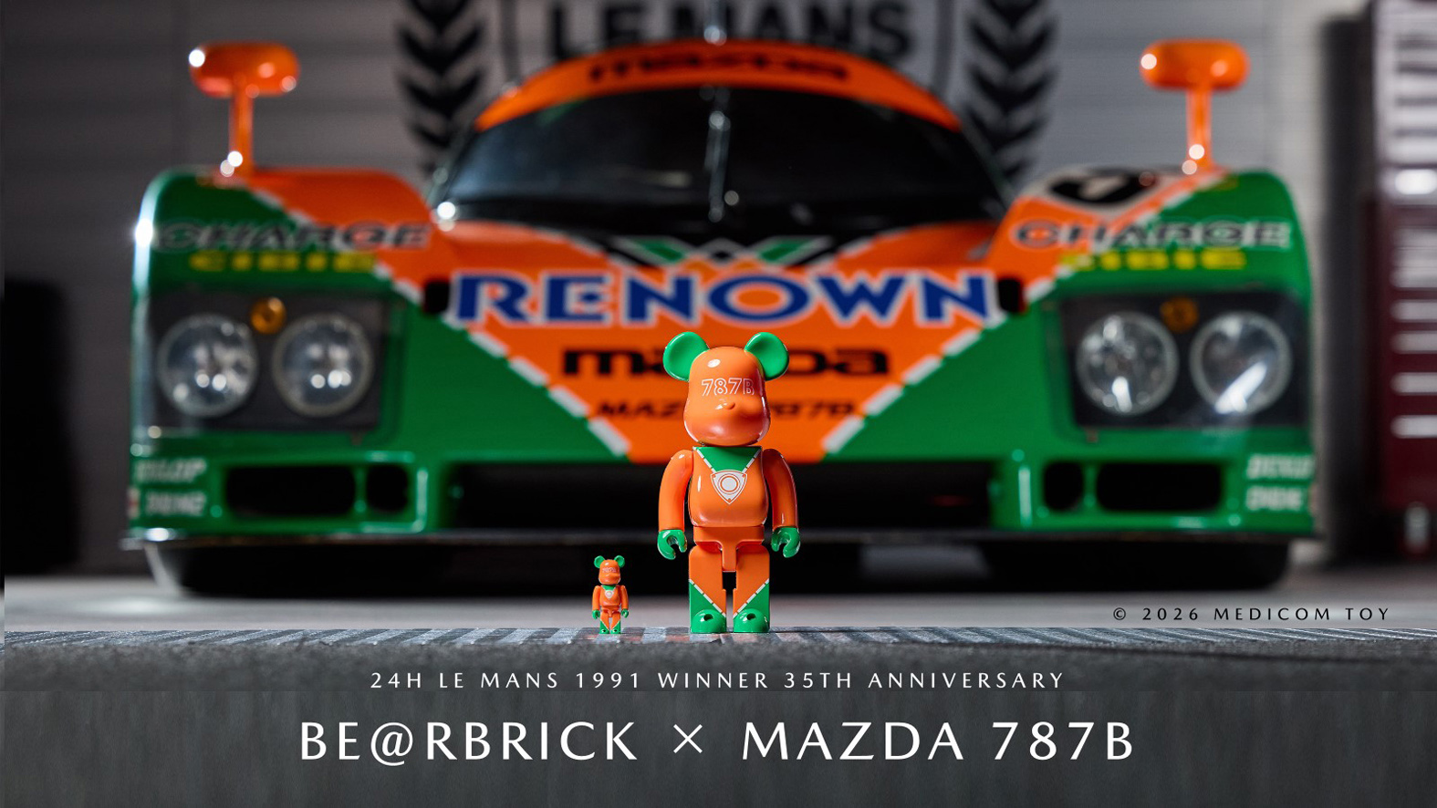 メディコム・トイとの初のコラボレーション商品「BE@RBRICK×MAZDA 787B」を発売