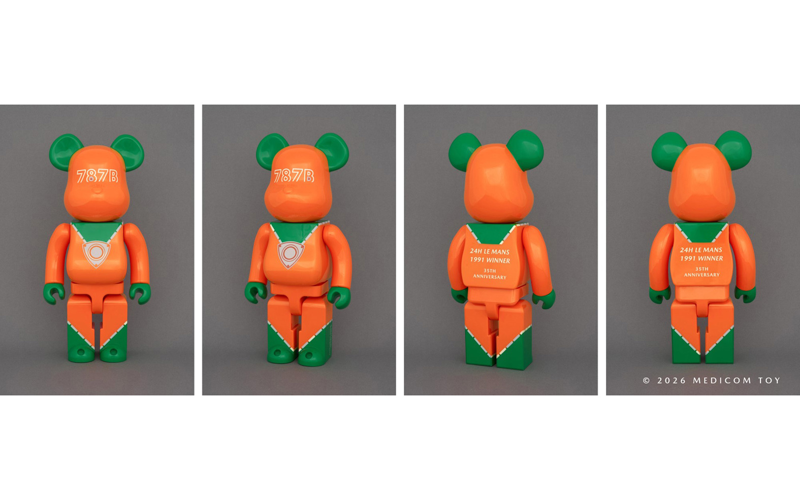 「BE@RBRICK×MAZDA 787B」の前面と背面