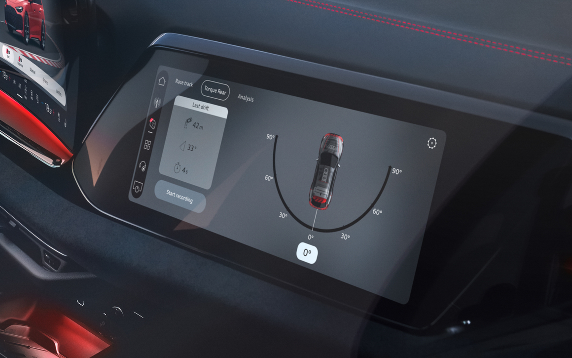 ドリフトした際の車両のアングル（角度）も記録して後で確認可能