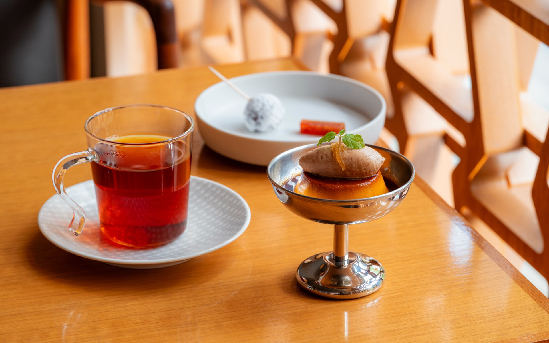 セットイメージ（和紅茶＆かぼちゃプリン）