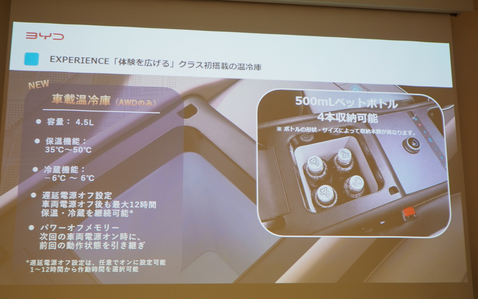 車載温冷庫を採用している