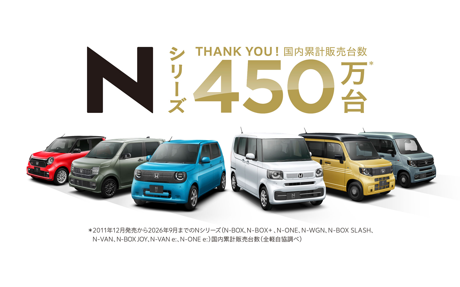 「N」シリーズの累計販売台数が450万台突破