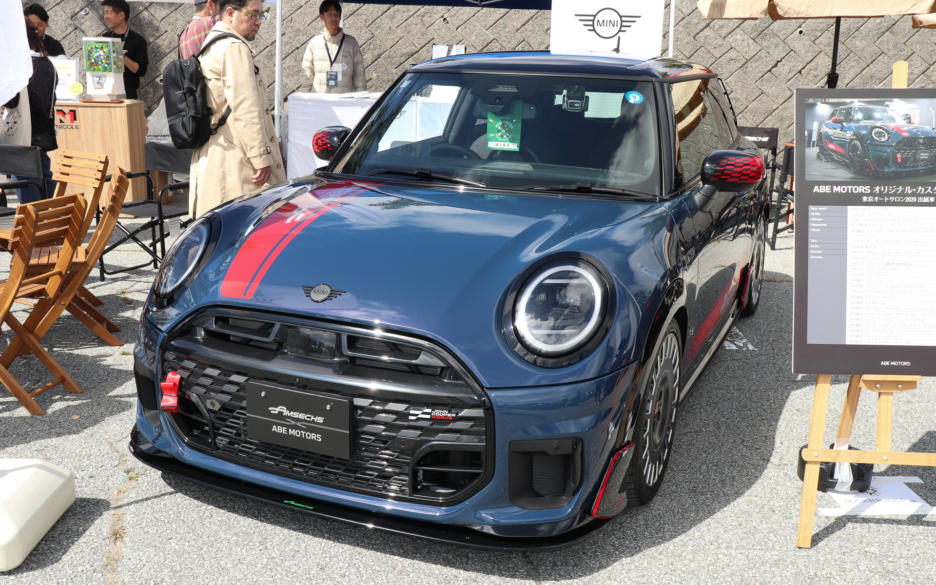 ABE MOTORSブースで展示されたMINI COOPER JOHN COOPER WORKS