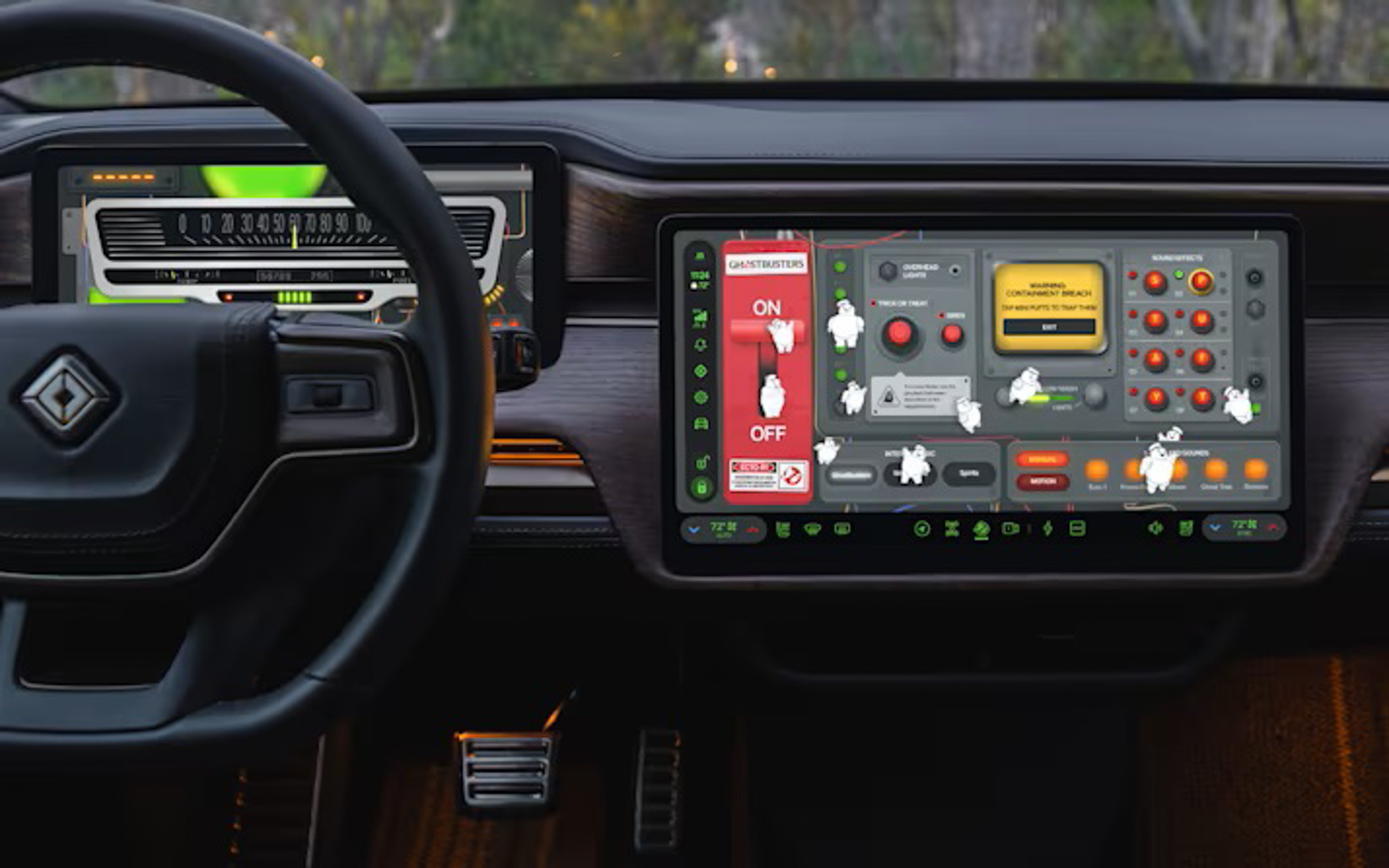 車内ディスプレイでトグルスイッチを操作すると「ハロウィンモード」が起動