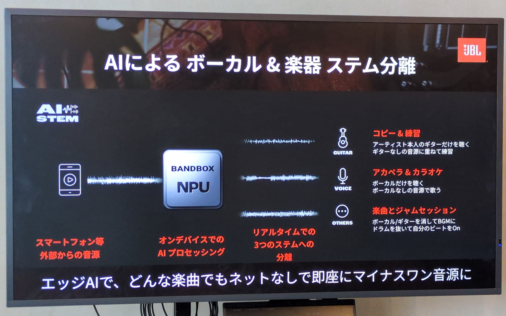 AIによるボーカル＆楽器のステム分離を本体のみで実現
