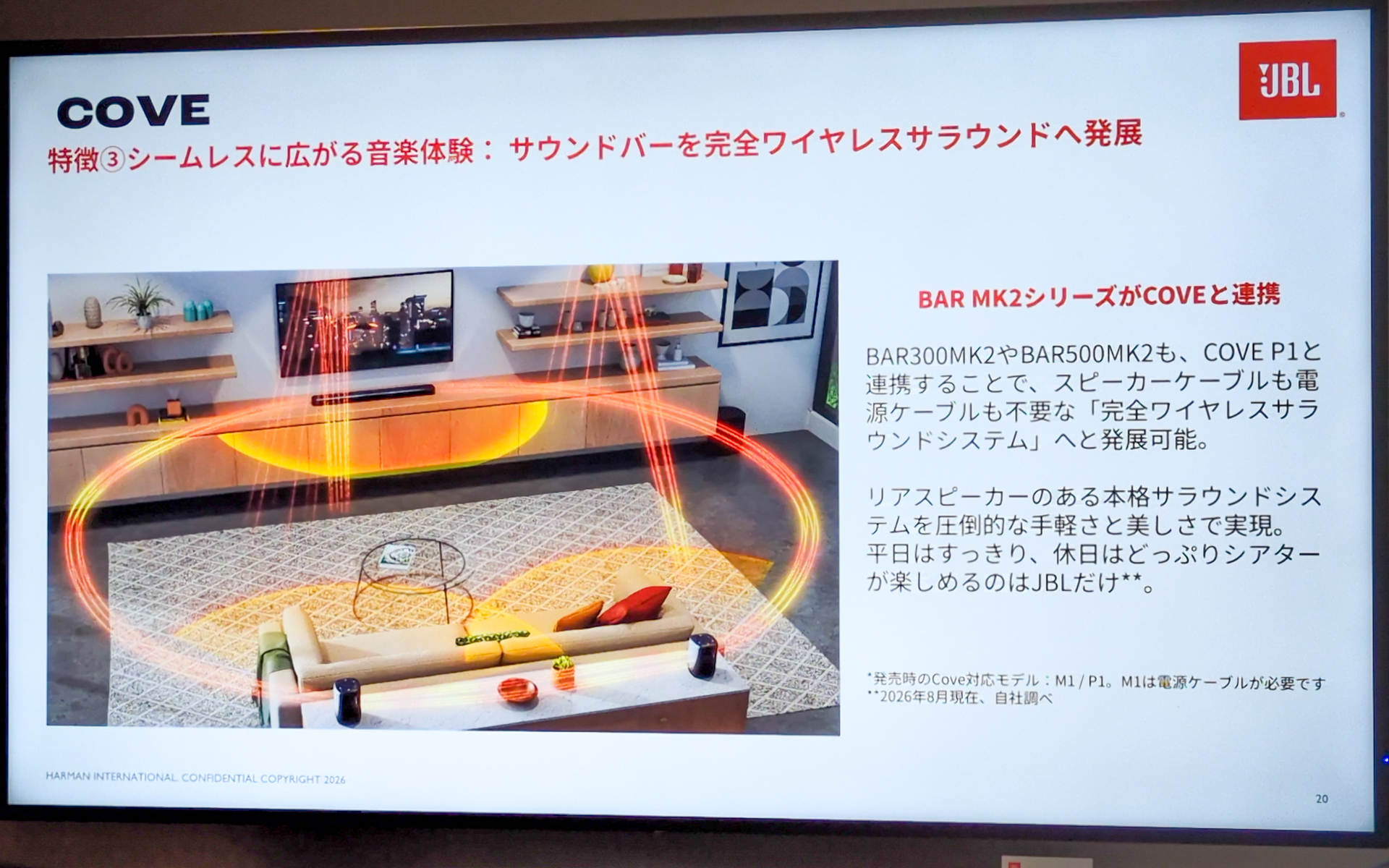 サウンドバーと連携すれば瞬時にホームシアターが完成する