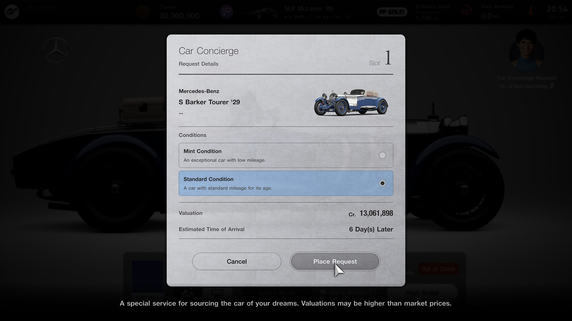 エンディング到達後に、ビンテージ内のクルマを購入手配できる「カーコンシェルジュ」が利用可能に