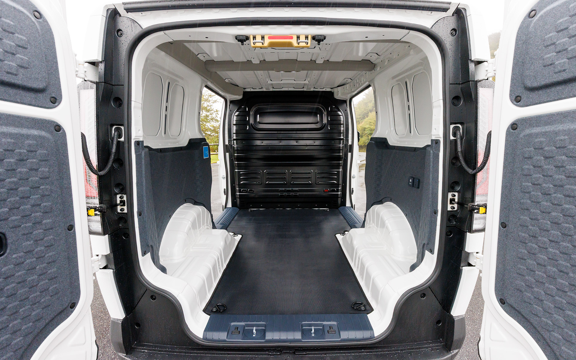 カーゴの荷室容量は4420L。観音開き式バックドアは90度で保持でき、ロックを解除すると最大180度まで開放可能。最大積載量はロングレンジで550kg、スタンダードで650kg