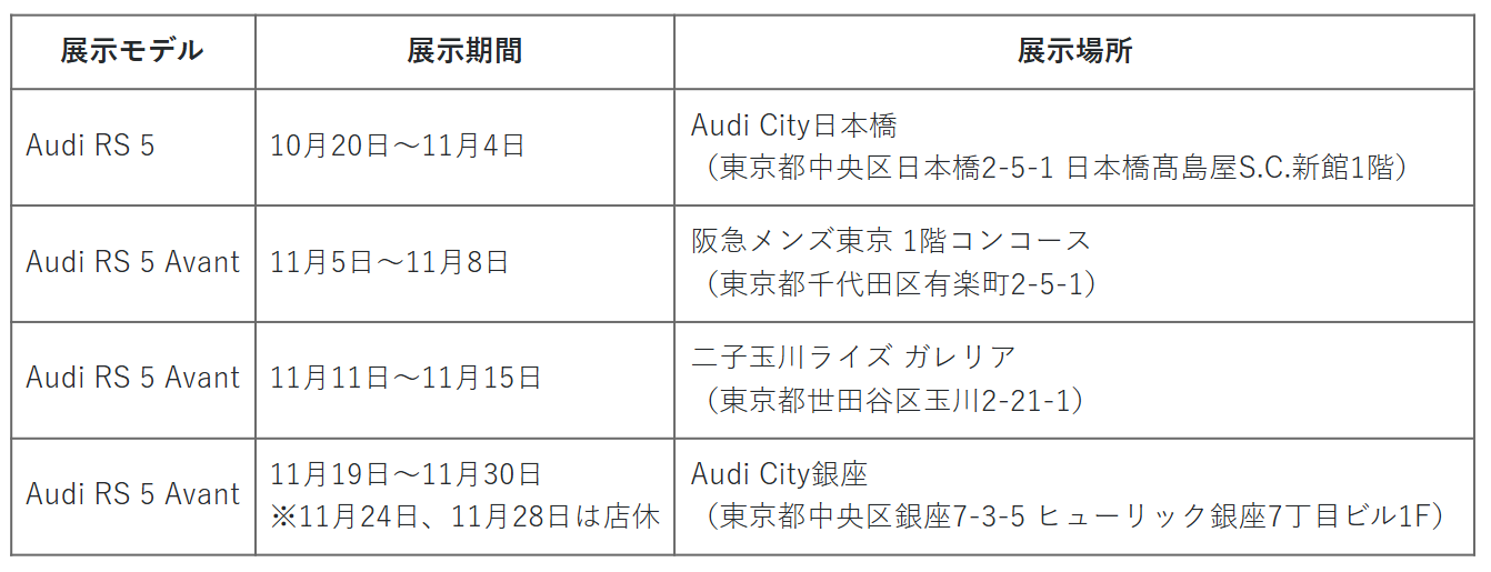 展示スケジュール