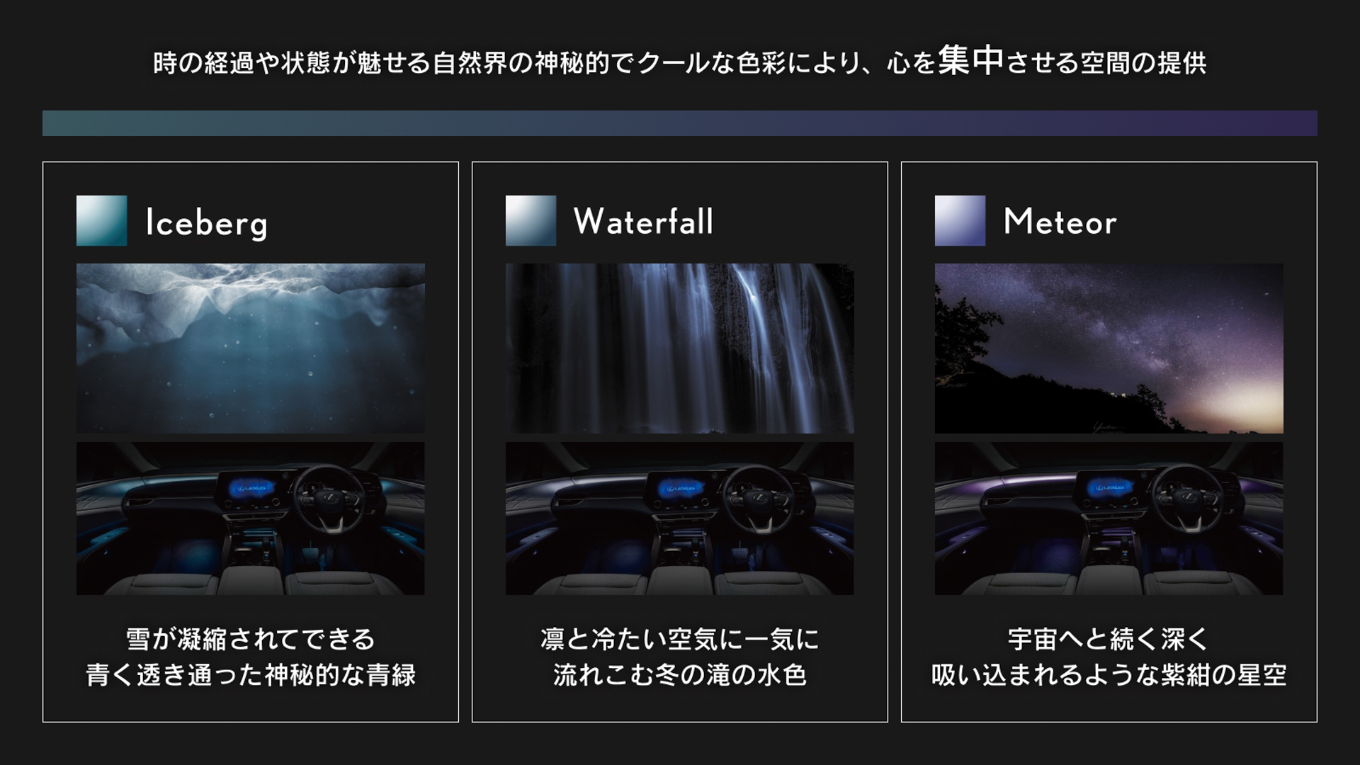 集中系「Iceberg」「Waterfall」「Meteor」