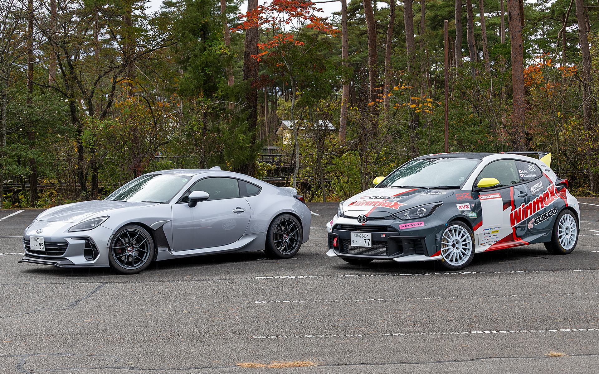 ステージ後にはドライバーお2人の愛車が展示された。BRZは兼松さんの、GRヤリスは伊藤さんがラリーで使用している車両