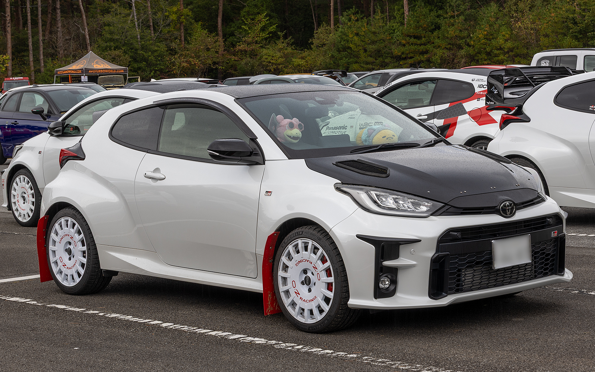 白いボディに白いラリーレーシング