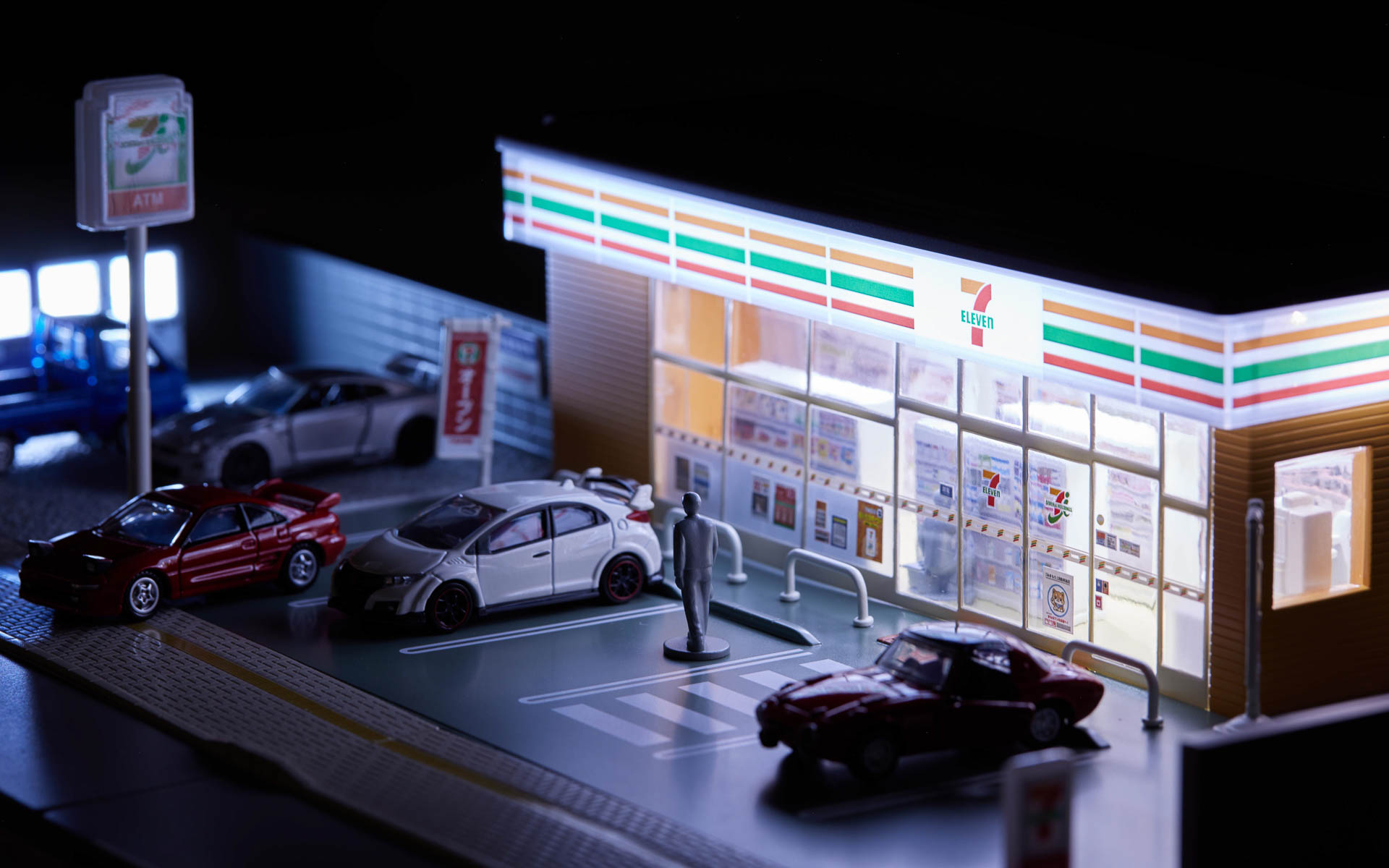 tomica VIEW コンビニエンスストア　セブン-イレブンとtomica VIEW 小型駐車場（自動販売機付）は組み合わせ可能