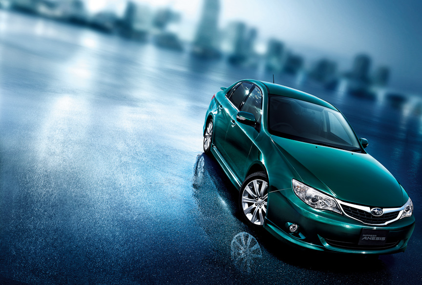 インプレッサ アネシス2.0i-S。今回の改良では、新たに新色の「ブリティッシュレーシンググリーン・パール」を設定した