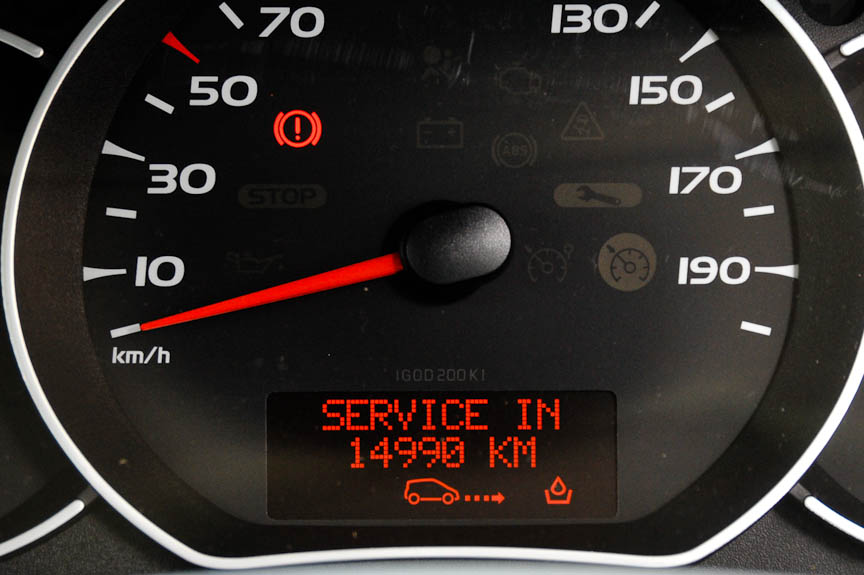 次回整備までの走行距離を設定して表示できる