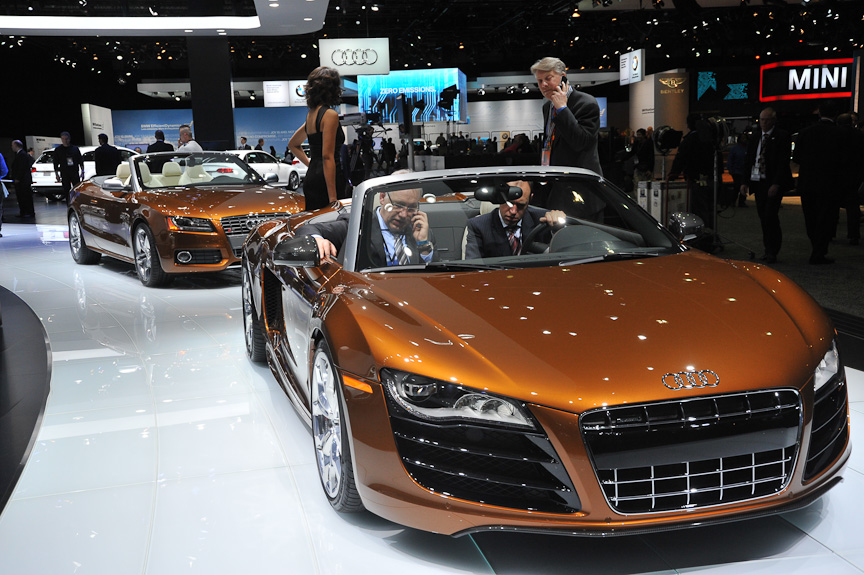 フランクフルトで発表されたばかりのR8スパイダーも登場