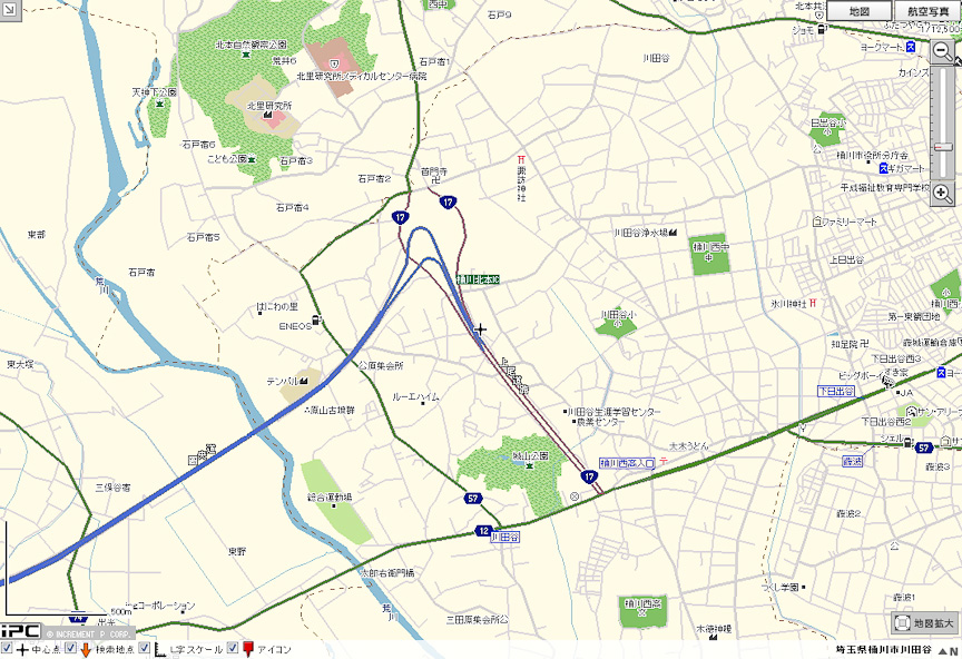 3月28日開通の圏央道 桶川北本IC。アクセス道路となる上尾道路も反映