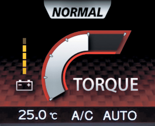 ドライブモードコントロールのノーマルモード画面